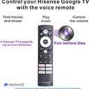 Universal Smart Remote Compatible with Hisense TV Remote Control Replacement 2025-2015, Voice, Bluetooth, Hisense Google, Android, Laser, Canvas TVs, 4K UHD, HD, Mini-LED, ULED