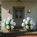 2 Pack Artificial Plants UV Resistant Faux Hydrangea Tree Indoor Outdoor Realistic Floor Plants Large Faux Plastic plantas Fake Flowers Trees for Home Porch Garden Office Porch Patio Front Decor