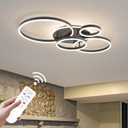 O'NEELDY Flush Mount Modern Ceiling Light Black Led Modern Light Fixtures Ceiling Mount Lights 4 Rings Led Chandelier Lamp Fixture with Remote for Living Room Kitchen Dining Room Bedroom