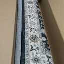 Long Hallway Runner Rug 3x25: Non Slip Runner Rugs with Rubber Backing Soft Kitchen Rug Farmhouse Distressed Carpet Runner for Living Room Bedroom Bathroom (Black, 3X25)