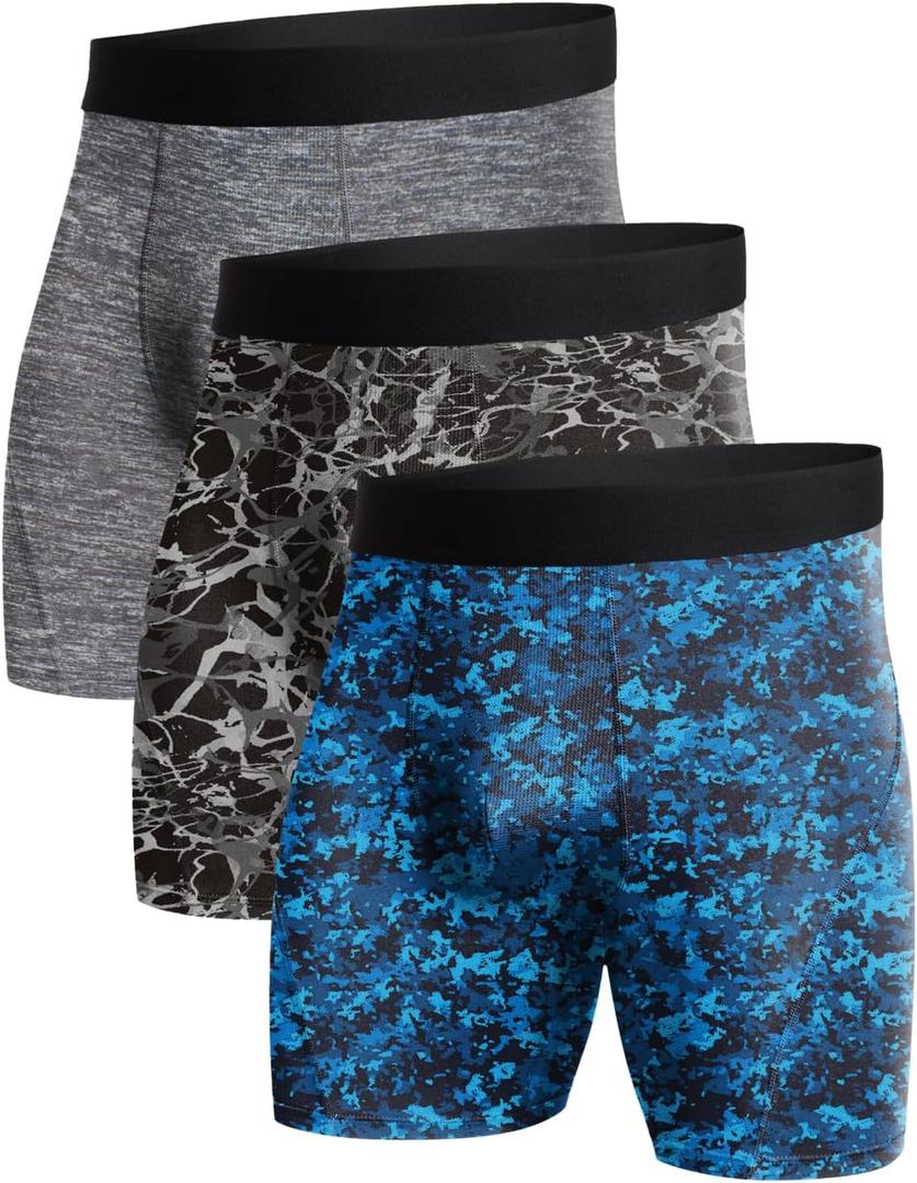 NORTHYARD Men's Athletic Underwear 3 Pack Breathable Activewear Undershorts High-performance Boxer Briefs (XL)