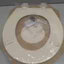 Bemis 500EC Durable Wood Toilet Seat with Easy Clean Hinges, Made in USA, Round, Almond