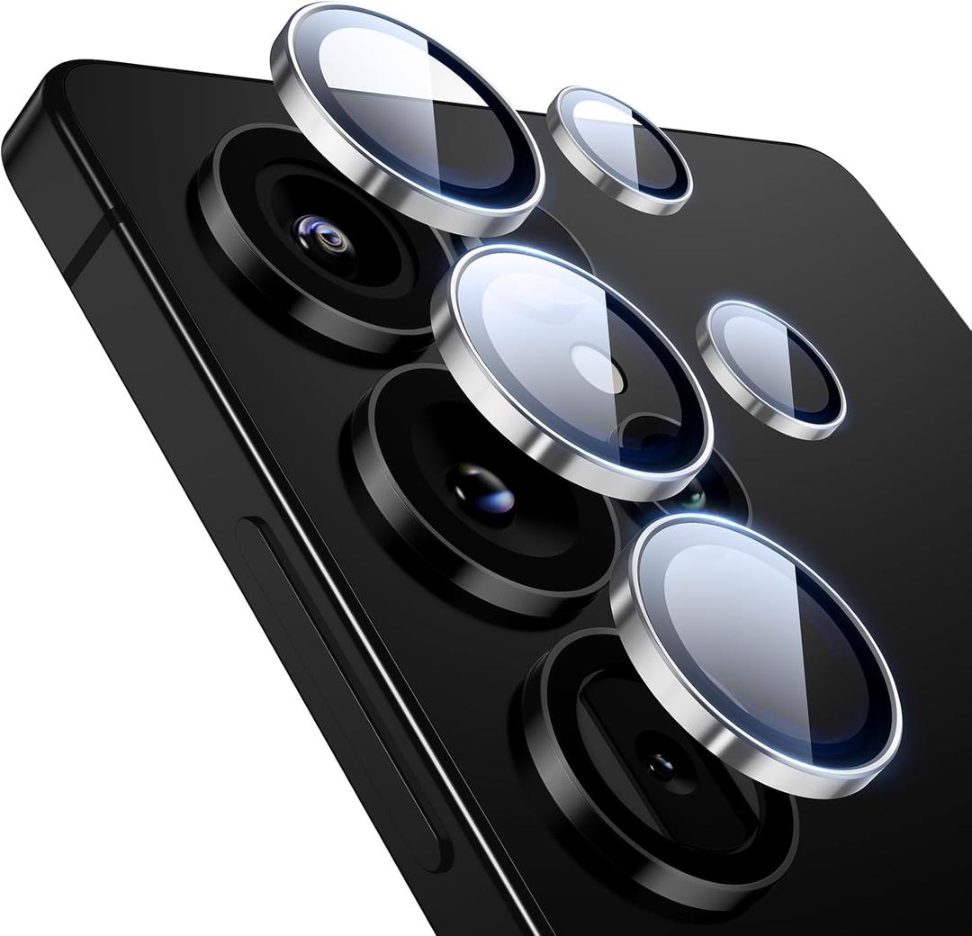 ESR for Samsung Galaxy S25 Ultra Camera Lens Protector, Individual Lens Protectors, Ultra-Thin Tempered Glass with Aluminum Edging, Case Friendly, 1 Set, Silver