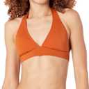 Amazon Essentials Women's Light-Support Tie Halter Bikini Swimsuit Top (Available in Plus Size) (Large, Terracotta)