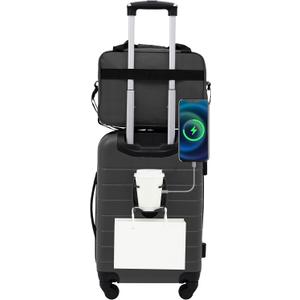 Wrangler Smart Spinner Hardside Luggage, 2 Piece Set, Dark Shadow