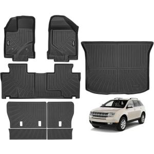 Floor Mats for 2007-2014 Ford Edge/2007-2015 Lincoln MKX, Trunk Mat and Backrest Mat All Weather TPE Protector for Ford Edge Accessories
