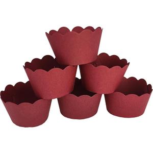Burgundy Cupcake Liner for Wine Red Engagement Bridal-Shower Anniversary Birthday Graduation Wedding Table Decorations Pack of 60