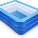 Inflatable Swimming Pools, 118" X 66" X 21" Full-Size Inflatable Pool for Kids and Adults, Durable Family Lounge Pool, Kiddie Pool for Backyard, Garden or Indoor (Blue)