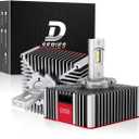 D5S LED Light Bulbs 38000LM +600% Brightness,120W High Power,6500K Cool White For 2016-18 Silverado,19-20 Chevy equinox, Plug and Play, Fog Light Bulbs, 2 Packs