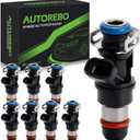 Fuel Injectors 4 Holes Set of 8 Compatible with Chevy Silverado Tahoe Express GMC Sierra 1500 2500 3500 HD Classic Yukon Savana 4.8L 5.3L 6.0L V8# Replace 17113553 17113698 FJ10062 FJ315 4G1659 67363