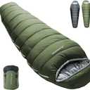 BISINNA Mummy Sleeping Bag for Adults 14-41 Cold Weather Camping Sleeping Bags with Compression Sack for Backpacking Hiking Traveling (Green)