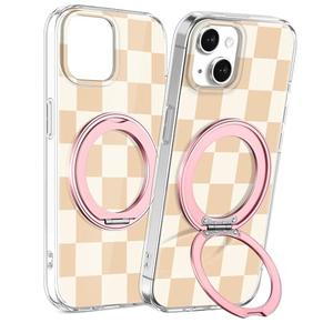 Loheckle for iPhone 15 Plus/14 Plus Case with Stand- Compatible with MagSafe Women Girls Cute Aesthetic Unique Design Soft TPU Built-in Stand Phone Cover for Apple 15/14 Plus, Checkered