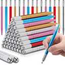 Gisafai 50 Pcs Microblading Pen Manual Eyebrow Pens Supplies Aluminum Microblade Pen Tool Holder Hand Tools for Makeup Supplies Salons(Multicolor)