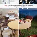 Obstal Fitted Round Table Cloth, Reversible Waterproof Stain Resistant Elastic Stretch Tablecloth, Wipe Clean Table Cover for Outdoor/Indoor Use, Fits Round Tables up to 40" - 44" Diameter, Champgane