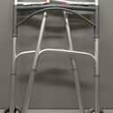 Drive Medical Two-Button Folding Walker With Wheels - Lightweight Rolling Mobility Support - Adjustable Height - Dual Push-Button Operation - 5 Inch Front Wheels - Durable Aluminum - Silver