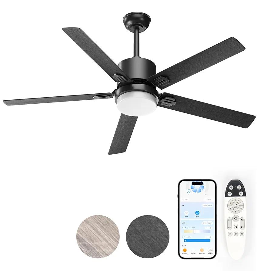 Ceiling Fans with Lights - Outdoor Ceiling Fan with Remote - APP Control,42 Inch Modern Ceiling Fan for Patio, Bedroom Living Room