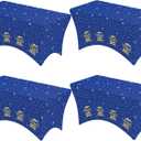 Niuara 4 Pack Blue Graduation Spandex Tablecloth 2026 72"x30"x30" Stretch Fitted Table Covers for 6ft Tables, Class of 2026 Graduation Party Decorations & Supplies