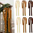 Artmag 6 Pcs Velvet Christmas Large Swag Bows 23.6x15.7 Inch Rustic Staircase Wreath Fireplace Vintage Bows for Christmas Tree Topper Holiday Indoor Outdoor Decor (Multicolor)