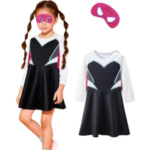 Ghost Girl Costume Hero Spider Halloween Dress For Girls Cosplay Outfit (9-10T)