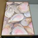 Framed Preppy Coastal Canvas Wall art Pink Beach Daughter Aesthetic Room Wall Decor Shells Oyster Paintings Picture Summer Poster Print for Girls Room Girls Dorm Home Decoration 24"16"