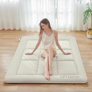 Japanese Floor Futon Queen Foldable Futon Mattress for Floor Tatami Mattress Portable Rollaway Bed for Guest Playmat for Kids Tatami Sleeping Pad Japanese Mattress for Adults Beige A