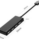 USB 3.0 Hub, 4 Port USB Hub Splitter,Portable USB Adapter Mini Multiport Expander for Desktop, Laptop, Xbox, Flash Drive, HDD, Console, Printer, PC, Keyboards, HP, Dell (25cm, Black-Plastic)