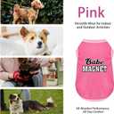 3 x Color-Blocked Dog Tank Top with Playful Heat Transfer Designs  Lightweight Polyester Shirt for Small,MediumDogs, Perfect for Casual Outings.Babe Magnet Pink, XS
