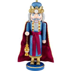 Nutcracker Figures of 15" Christmas Decorative, Nutcracker Puppet Wooden Pure Hand-Painted Nutcracker, Festive Collectible Puppet Toy Kids Gifts Christmas Decorations