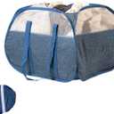 Collapsible Laundry Basket, 90L Foldable Pop-up Laundry Hamper with Reinforced Handles, Tear Proof Mesh Dirty Clothes Hamper for Laundry (Blue)