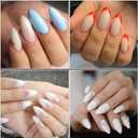 600Pcs French Almond Nail Tips - ANERNAI Half Cover Extra Short Nail Tips with Matte Clear Acrylic Gel Kit False Nails for Extension DIY Salon 12 Sizes