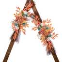 Wedding Arch Flowers, Artificial Flowers for Decoration, Large Flower Swag for Boho Styles Wedding Ceremony Floral Decor - Pack of 2 (Orange&pampas Dark Coffee)