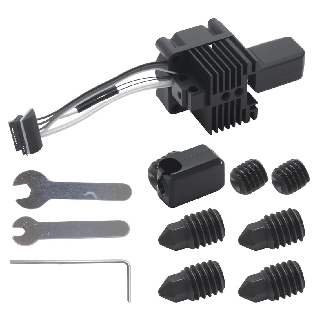 Hoypeyfiy P1P/P1S Hotend Complete Kit, with 0.2/0.4/0.6/0.8mm Quick-Change Nozzle Tips, Replacemen for Bambu Lab P1S/P1P 3D Printer, Maximize Printing Flexibility
