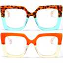 AIEYEZO Oversized Blue Light Glasses for Women, Anti Fatigue Prevent Headache Computer Eyeglasses