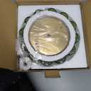 FULEN Battery Operated Wall Sconce with Green Tulip Glass Lampshade Wireless Sconces 10000mAh Rechargeable Battery Powered Wall Light with Remote Control for Vintage Decor Bedside Bedroom Livingroom