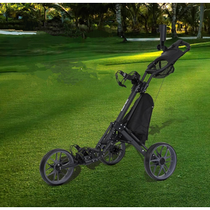 DRUIDS Golf 360 Push Cart : Light Weight Swivel Golf Cart with Umbrella Cup Holder,3 Wheel Walking Golf Cart with Brake, Fold up Golf Caddy, Portable Golf Rolling Cart