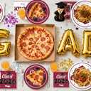 Graduation Decorations 2026, 200 Pcs Class of 2026 Graduation Party Supplies Kit with Paper Plates, Luncheon and Cocktail Napkins, Congrats Grad Decorations for 50 Guests (Maroon)