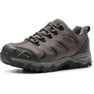 NORTIV 8 Men's Low Top Waterproof Hiking Shoes Trekking Trails Outdoor Work Shoes (11, Brown/Black/Tan)