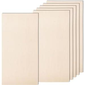 6 Pack 12 x 24 x 1/4 Inch-6mm Thick Basswood Sheets for Crafts Unfinished Plywood Sheets Rectangular Wood Panel Boards for DIY Laser Project, Wood Burning, Engraving, Architectural Models, Staining