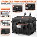 CDYWD Bike Basket Front with Removable Liner Bag, Large Bicycle Front Basket for Men Women, Heavy Duty Metal Bike Cargo Basket for Adult Bikes, Ebike, Electric Bike, Mountain Bike, City Bike, Cruiser
