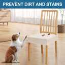 Smiry Waterproof Seat Covers for Dining Room Chairs Set of 4, Stretch Jacquard Removable Washable Chair Seat Slipcovers Protector, No Rear Covers, Beige