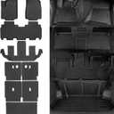 Naibeve Floor Mats for Cadillac Vistiq 6 Seats Seats 2026 - All Weather for Cadillac Vistiq Floor Mats & Trunk Mat Cargo Mat 2nd & 3rd Row Backrest Mats Accessories