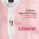 Travel Hair Dryer with Diffuser and Concentrator, Dual Voltage Hair Dryer (110V-250V) for European Trips, Compact Portable Blow Dryer for Women & Men with EU&UK Plug