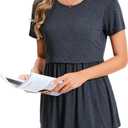 Sosolism Women's Maternity Nursing Shirts for Breastfeeding Tops (Large, Dark Grey)