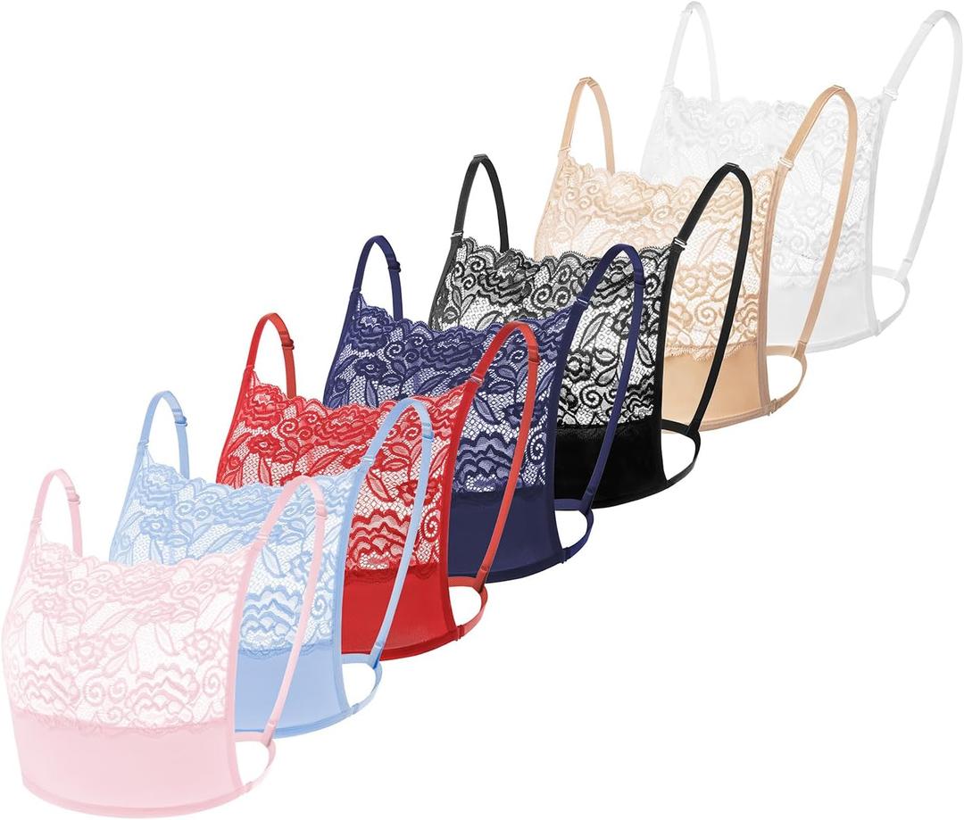 Lady Lace Wearable Mock Camisole Bra Insert Overlay Modesty Panel Vest,  One Size L8.6 x  W9.4