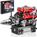 Mould King V8 Engine Model Kit That Works, 10204 FE V8 DIY Car Engine Model Educational Experiment Toy for 14+ Years Old and Adults, 750 Pcs