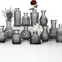 Mini Bud Vases As Wedding Centerpieces for Tables,Clear Bud Vases for Flowers,Small Flower Vases Suitable for Birthday Party,Anniversary,Wedding Reception,Baby Shower (Black, 12PCS)