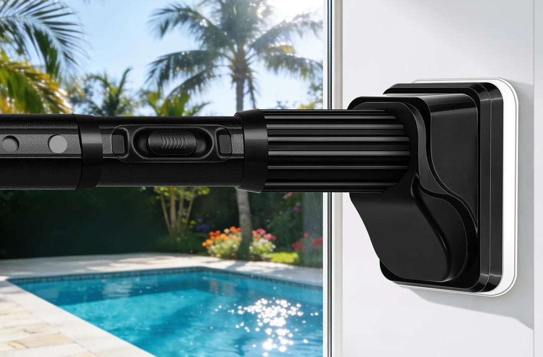 YNL Tension Curtain Rod No Drilling, 41-173 Inch Extra Long Heavy Duty Tension Rod, One-Click Adjustable Shower Curtain Rods, Outdoor Rods for Patio/Bathroom/Window, Renter Friendly, Non-Slip, Black