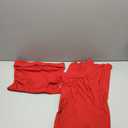 PRETTYGARDEN Womens Summer Outfits 2 Piece Sets Casual Ribbed Knit Crop Tube Top Wide Leg Pants Spring Matching Lounge Set (Small, Red)