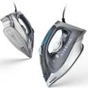 IRONDAY Steam Iron for Clothes with LCD Screen, 1700W Iron NonStick Ceramic Soleplate, Auto Shutoff, SelfCleaning, AntiDrip, Steam Burst, Spray Mist 10.14oz Water Tank Ironing Clothes for Home, Grey