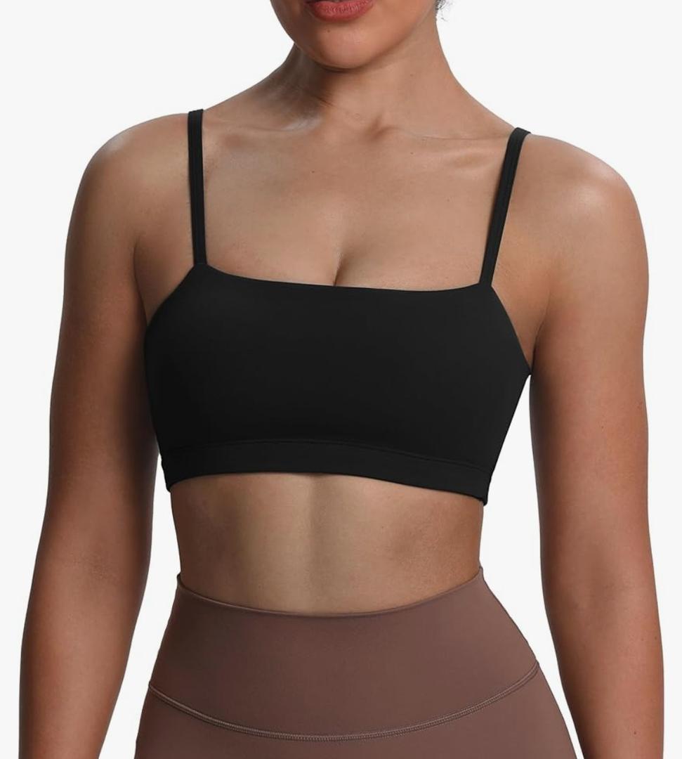 Aoxjox Women's Workout Bandeau Bras Training Fitness Running Yoga Crop Tank XS